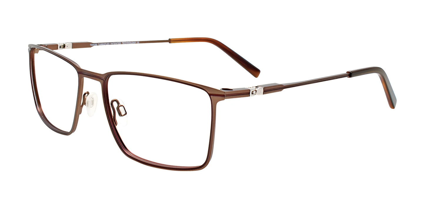 Takumi TK1115 Eyeglasses with Clip-on Sunglasses Matt Brown & Dark Brown