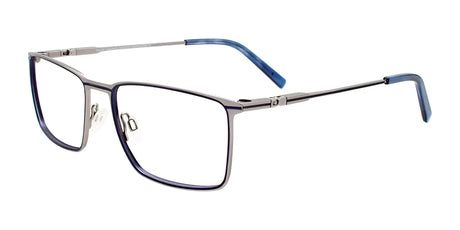 Takumi TK1115 Eyeglasses with Clip-on Sunglasses Matt Steel & Dark Blue