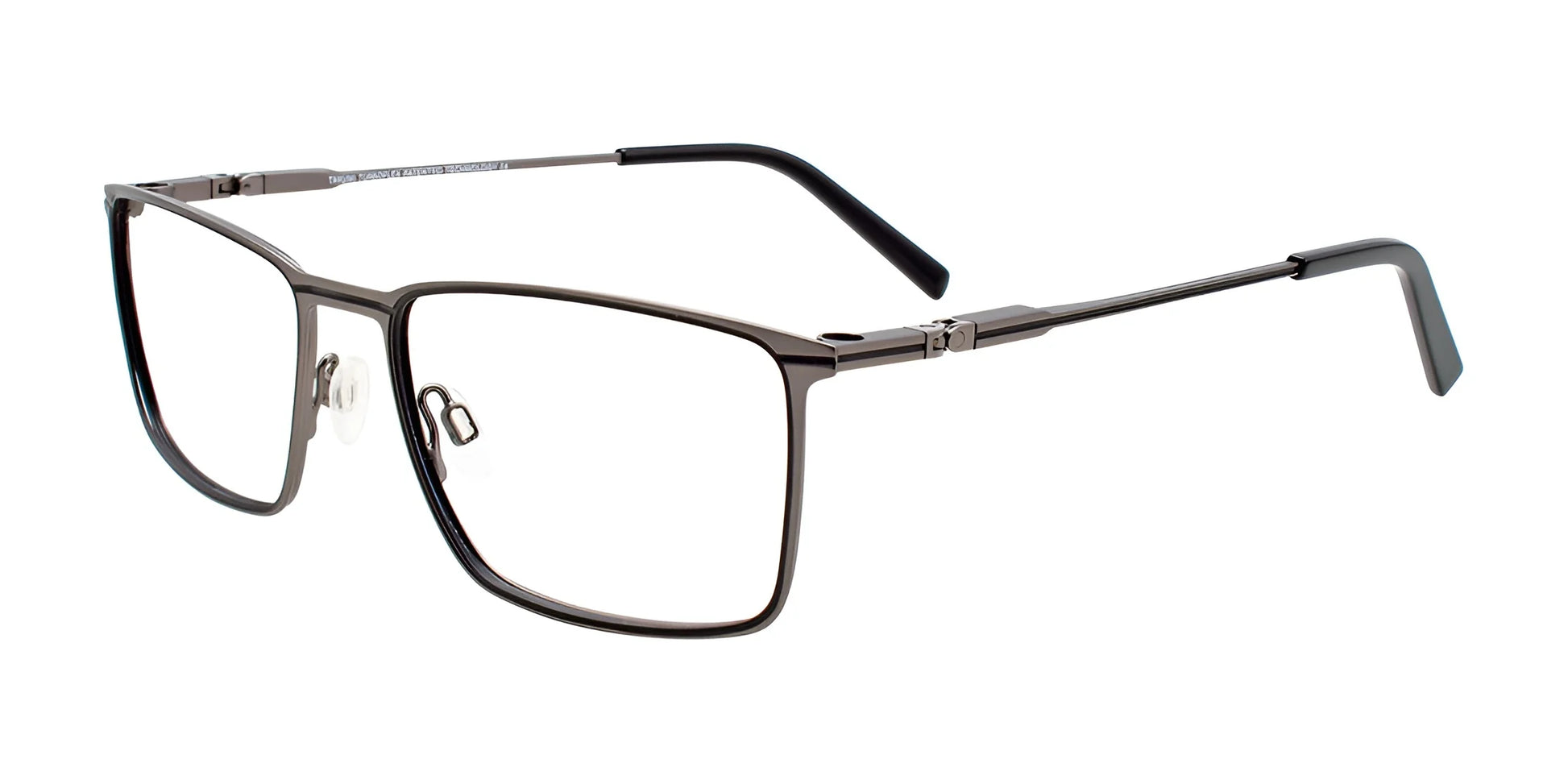 Takumi TK1115 Eyeglasses with Clip-on Sunglasses Matt Dark Grey & Black
