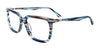 Takumi TK1116 Eyeglasses with Clip-on Sunglasses | Size 55 / Blue & Brown Marbled