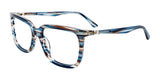 Takumi TK1116 Eyeglasses with Clip-on Sunglasses Blue & Brown Marbled