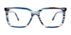Takumi TK1116 Eyeglasses with Clip-on Sunglasses | Size 55 / Blue & Brown Marbled