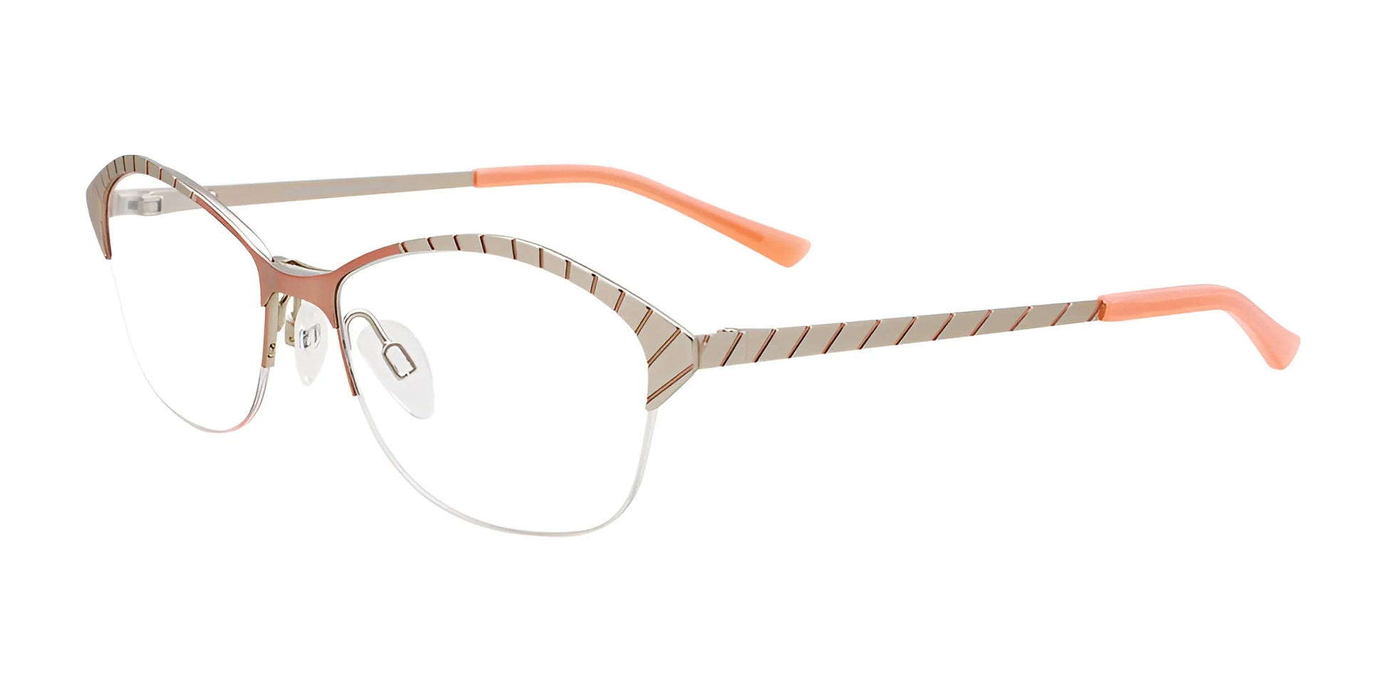 Takumi TK1117 Eyeglasses with Clip-on Sunglasses Satin Light Salmon & Steel