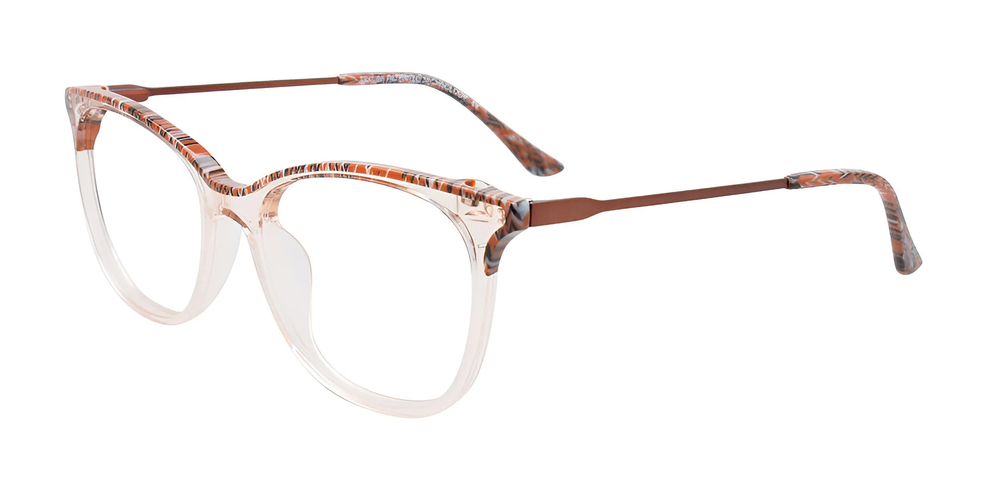 Takumi TK1121 Eyeglasses Brown Marbled & Crystal Light Brown