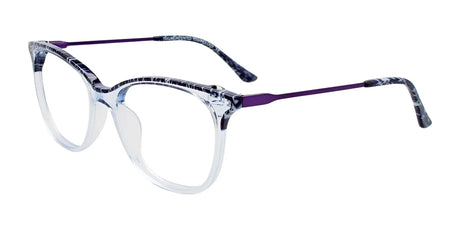 Takumi TK1121 Eyeglasses with Clip-on Sunglasses Blue Marbled & Crystal Light Blue