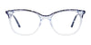 Takumi TK1121 Eyeglasses with Clip-on Sunglasses | Size 52 / Blue Marbled & Crystal Light Blue