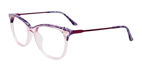 Takumi TK1121 Eyeglasses with Clip-on Sunglasses Purple Marbled & Crystal Light Plum