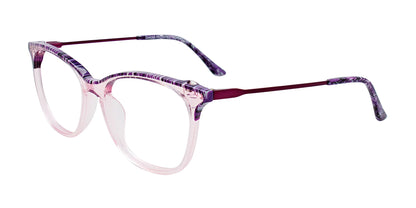 Takumi TK1121 Eyeglasses with Clip-on Sunglasses Purple Marbled & Crystal Light Plum
