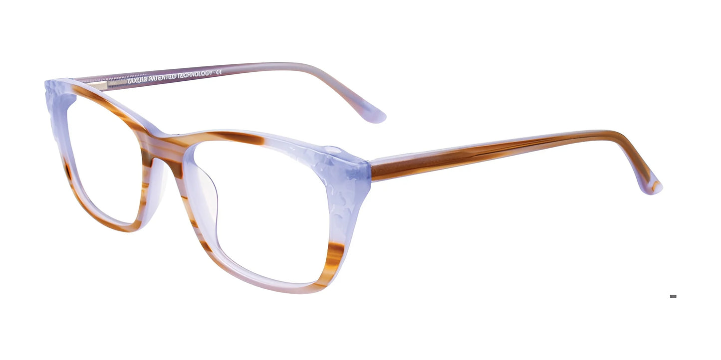 Takumi TK1122 Eyeglasses with Clip-on Sunglasses Light Brown Marbled & Periwinkle Blue