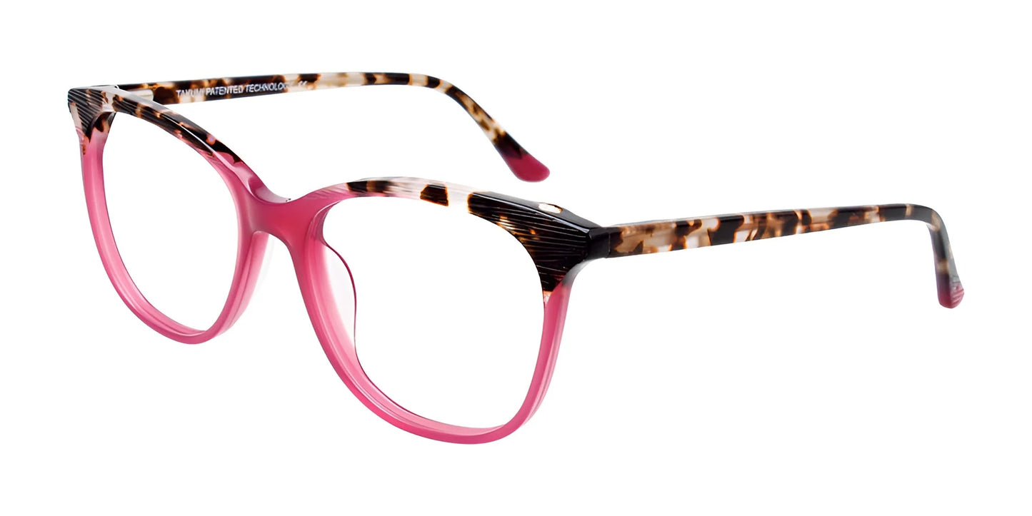 Takumi TK1123 Eyeglasses with Clip-on Sunglasses Pink & Demi Brown