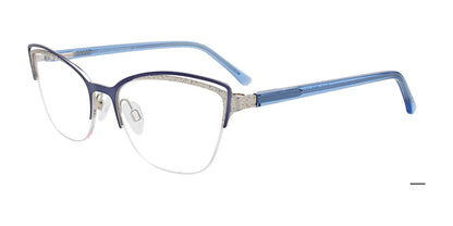 Takumi TK1124 Eyeglasses with Clip-on Sunglasses Satin Blue & Silver