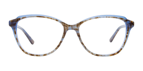 Takumi TK1126 Eyeglasses with Clip-on Sunglasses / Size 53 / Brown Mabrled & Blue