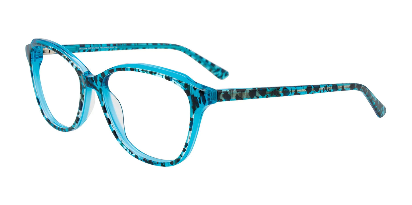 Takumi TK1126 Eyeglasses with Clip-on Sunglasses Turquoise Crystal With Animal Print