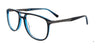 Takumi TK1127 Eyeglasses with Clip-on Sunglasses | Size 53 / Black & Blue Crystal & Satin Steel