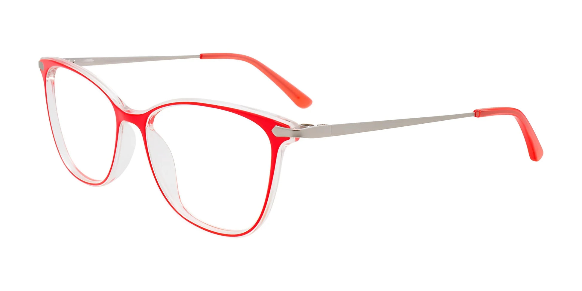 Takumi TK1128 Eyeglasses with Clip-on Sunglasses Red & Crystal