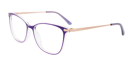 Takumi TK1128 Eyeglasses with Clip-on Sunglasses Violet & Crystal