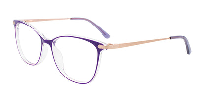 Takumi TK1128 Eyeglasses with Clip-on Sunglasses Violet & Crystal