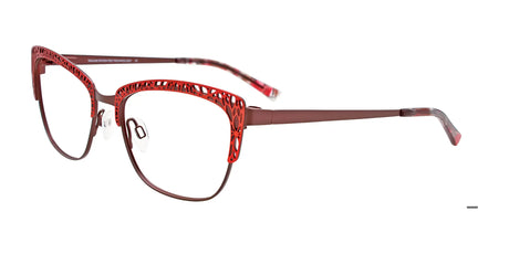 Takumi TK1130 Eyeglasses with Clip-on Sunglasses Matt Dark Brown & Satin Red