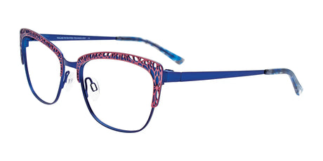 Takumi TK1130 Eyeglasses with Clip-on Sunglasses Matt Royal Blue & Plum