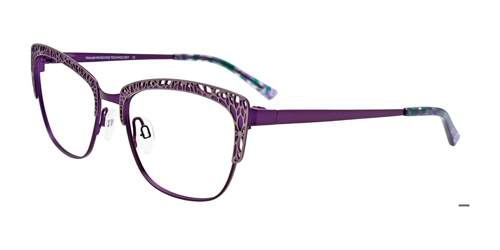 Takumi TK1130 Eyeglasses with Clip-on Sunglasses Matt Violet & Grey