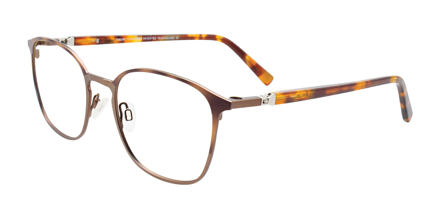 Takumi TK1135 Eyeglasses with Clip-on Sunglasses Demi Brown & Matt Light Brown