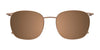 Takumi TK1135 Eyeglasses with Clip-on Sunglasses | Size 52 / Demi Brown & Matt Light Brown