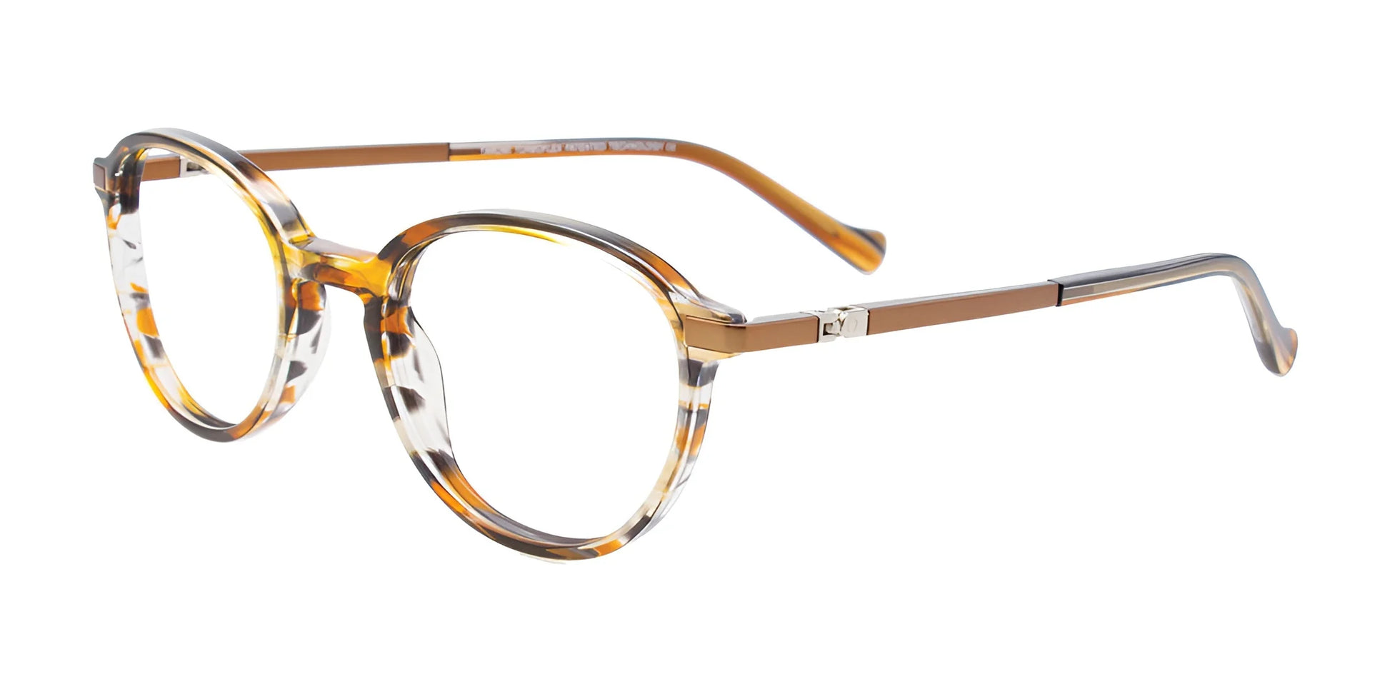 Takumi TK1136 Eyeglasses Brown & Amber & Crystal Marbled