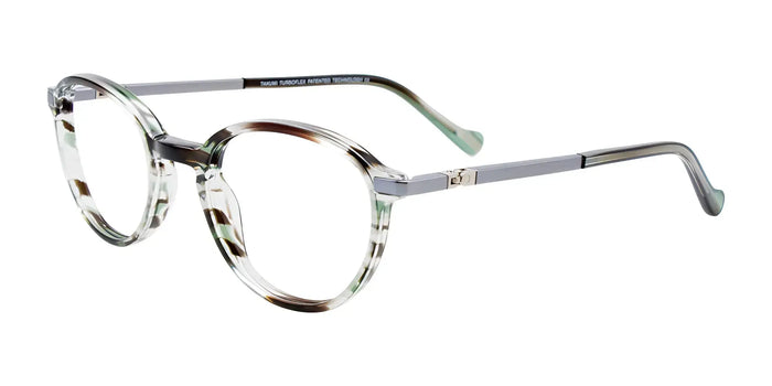 Takumi TK1136 Eyeglasses | Size 44 / Black & Green & Crystal Marbled