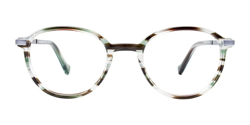 Takumi TK1136 Eyeglasses / Size 44 / Black & Green & Crystal Marbled