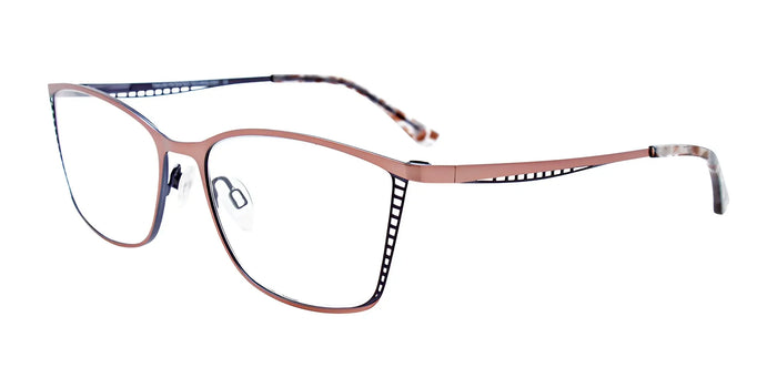 Takumi TK1137 Eyeglasses with Clip-on Sunglasses | Size 56 / Matt Light Brown & Steel Blue