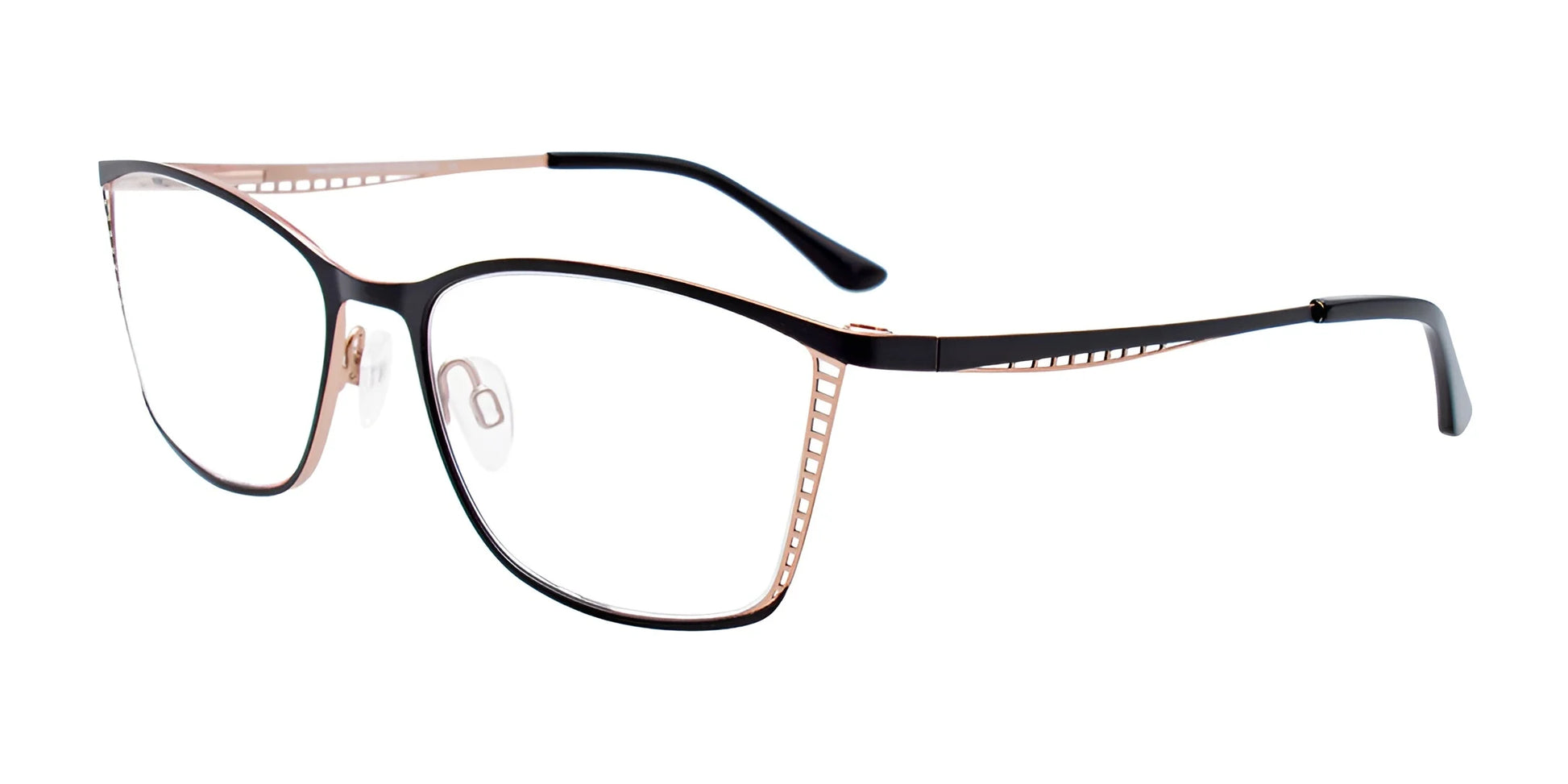 Takumi TK1137 Eyeglasses with Clip-on Sunglasses Matt Black & Light Gold