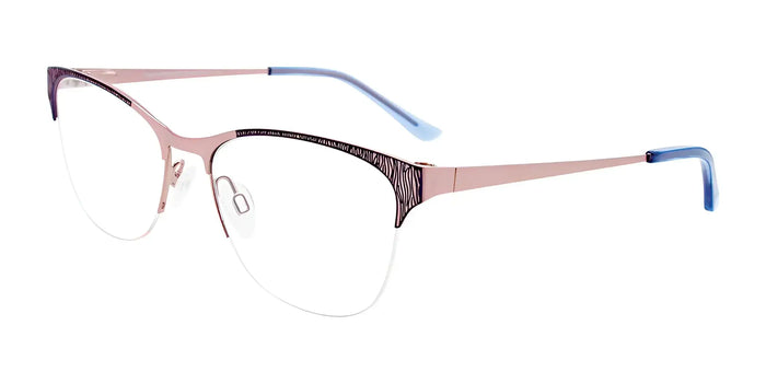 Takumi TK1138 Eyeglasses with Clip-on Sunglasses | Size 55 / Blue & Matt Light Pink