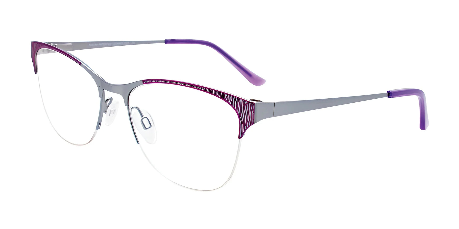 Takumi TK1138 Eyeglasses with Clip-on Sunglasses Purple & Matt Light Blue