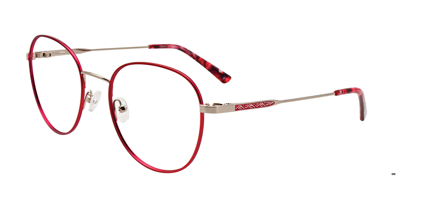 Takumi TK1140 Eyeglasses with Clip-on Sunglasses Satin Red & Shiny Grey