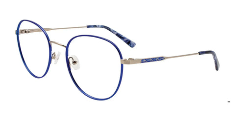 Takumi TK1140 Eyeglasses with Clip-on Sunglasses / Size 53 / Satin Blue & Shiny Grey
