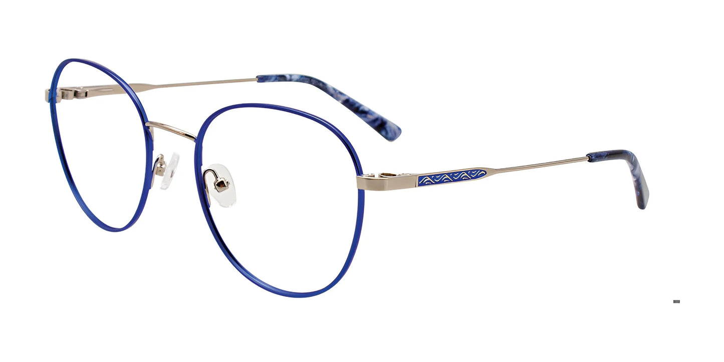 Takumi TK1140 Eyeglasses with Clip-on Sunglasses Satin Blue & Shiny Grey