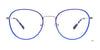 Takumi TK1140 Eyeglasses with Clip-on Sunglasses | Size 53 / Satin Blue & Shiny Grey