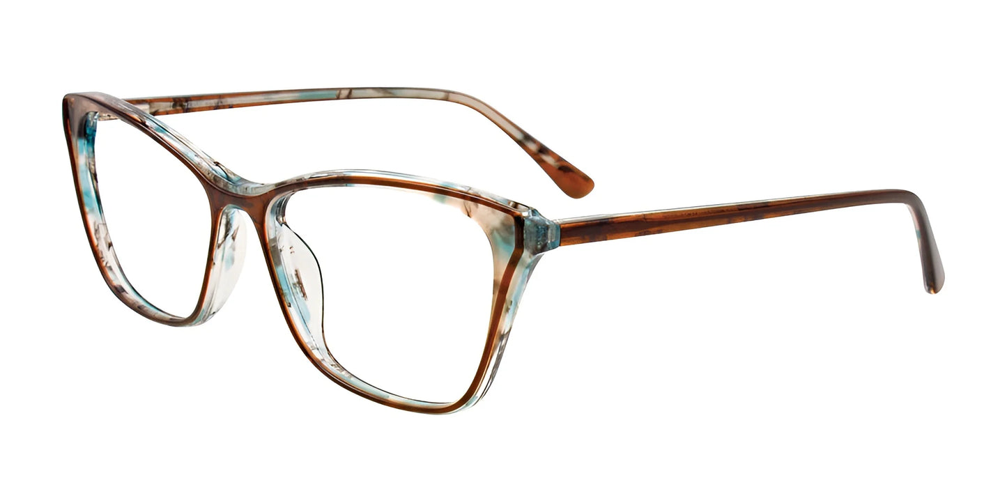 Takumi TK1141 Eyeglasses Brown & Aqua Marbled