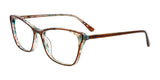 Takumi TK1141 Eyeglasses with Clip-on Sunglasses Brown & Aqua Marbled