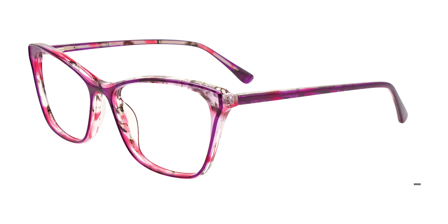 Takumi TK1141 Eyeglasses with Clip-on Sunglasses Purple & Pink Marbled