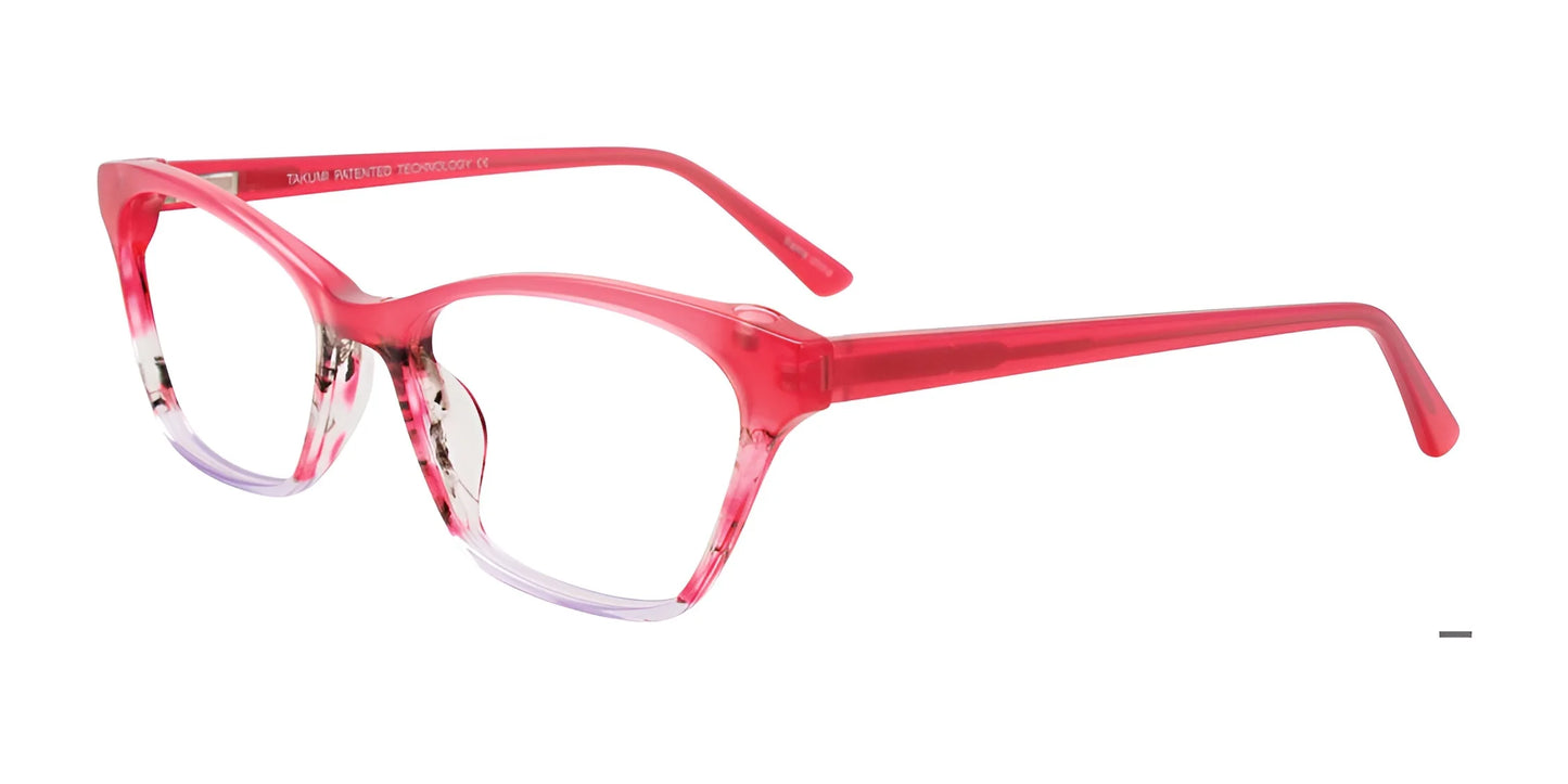 Takumi TK1144 Eyeglasses with Clip-on Sunglasses Pink & Marbled Pink & Crystal