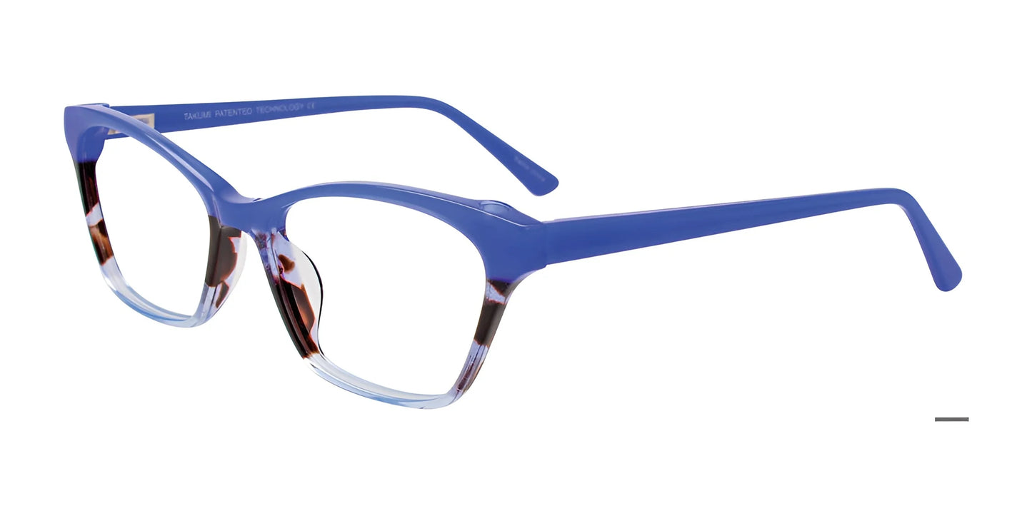 Takumi TK1144 Eyeglasses Blue & Marbled Light Blue & Dark Brown