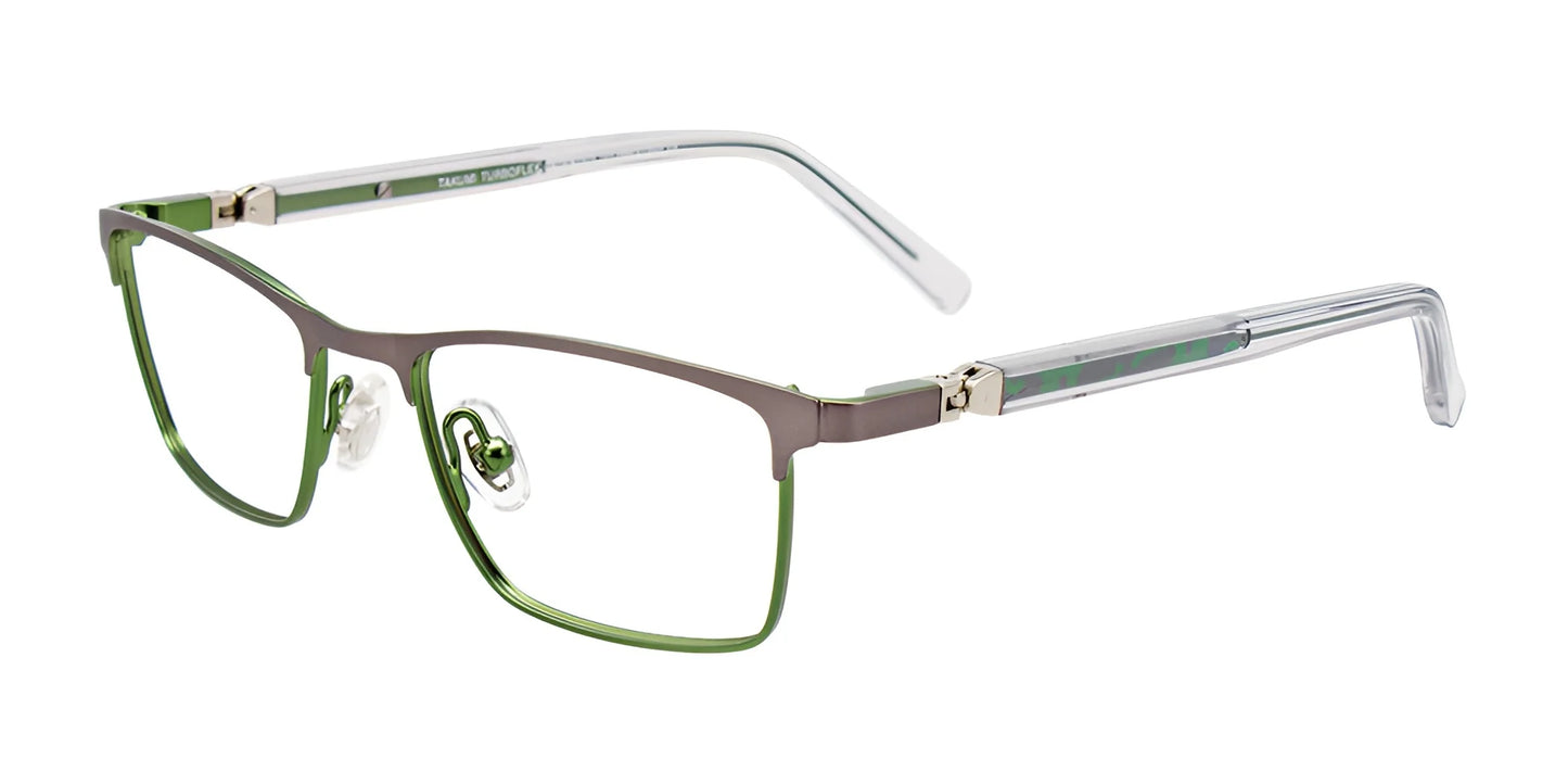 Takumi TK1146 Eyeglasses Mt Dk Gry & Gn / Gn & Dk Gry & Cryst