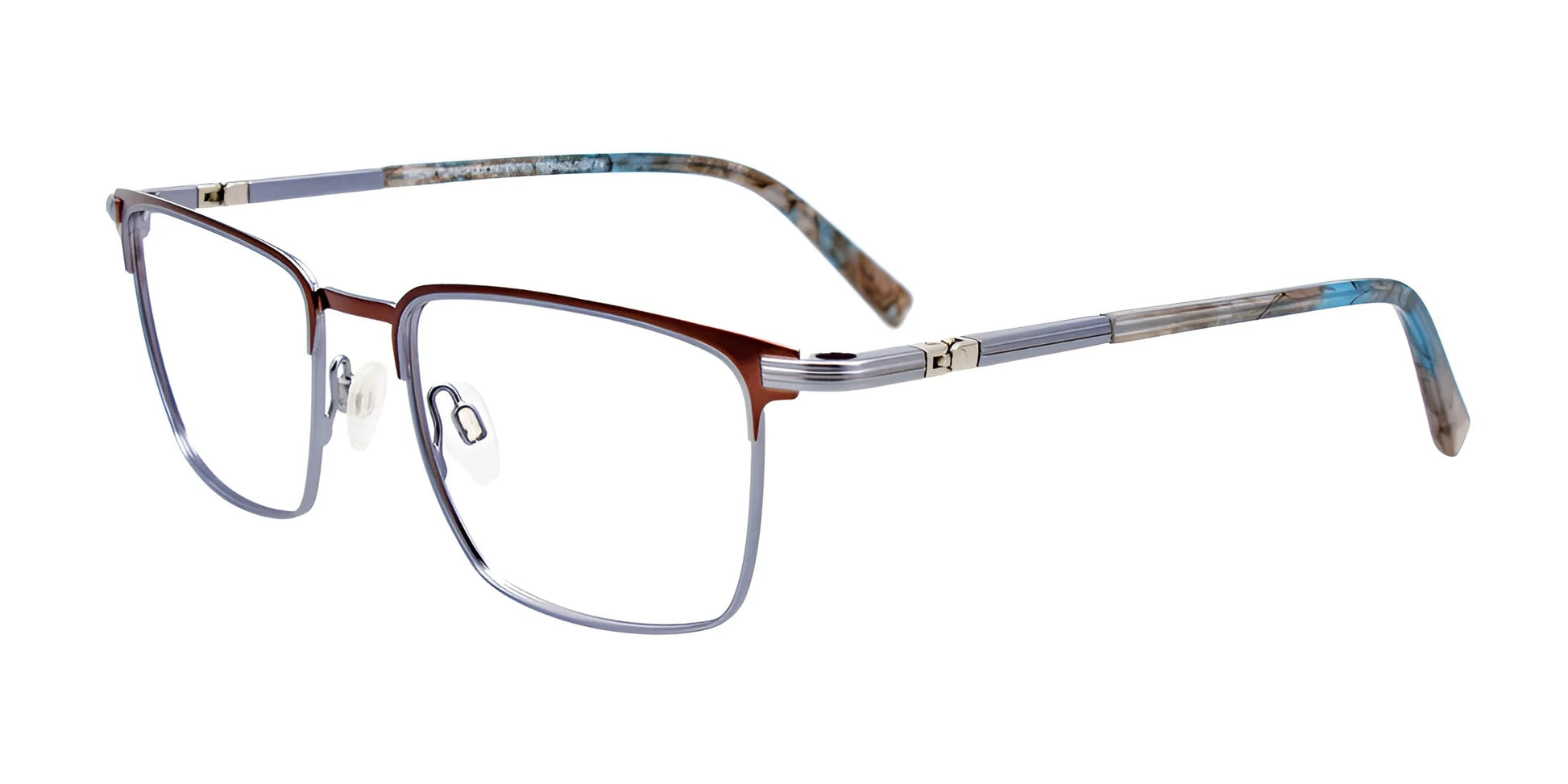 Takumi TK1147 Eyeglasses with Clip-on Sunglasses Matt Brown & Matt Steel Blue