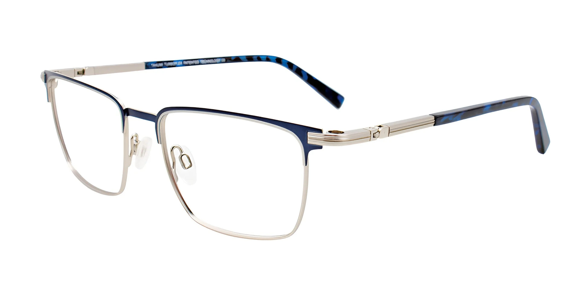 Takumi TK1147 Eyeglasses with Clip-on Sunglasses Matt Navy & Matt Silver