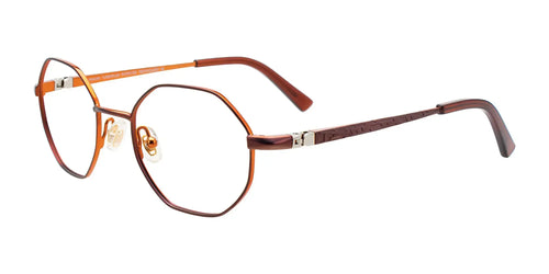 Takumi TK1149 Eyeglasses / Size 45 / Satin Dark Brown & Shiny Orange
