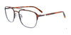Takumi TK1151 Eyeglasses with Clip-on Sunglasses | Size 52 / Demi Brown & Grey