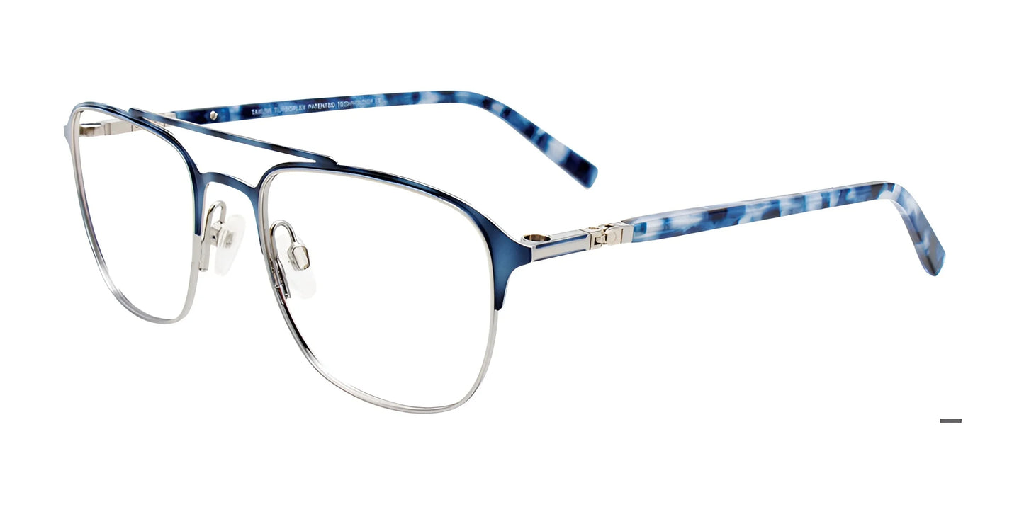 Takumi TK1151 Eyeglasses with Clip-on Sunglasses Demi  Blue & Shiny Silver