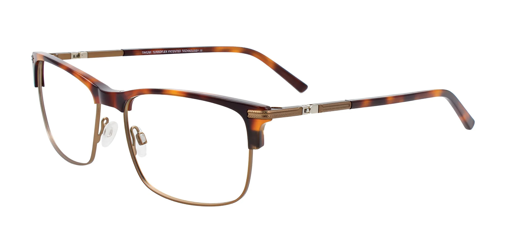Takumi TK1152 Eyeglasses with Clip-on Sunglasses Demi Amber & Matt Light Brown