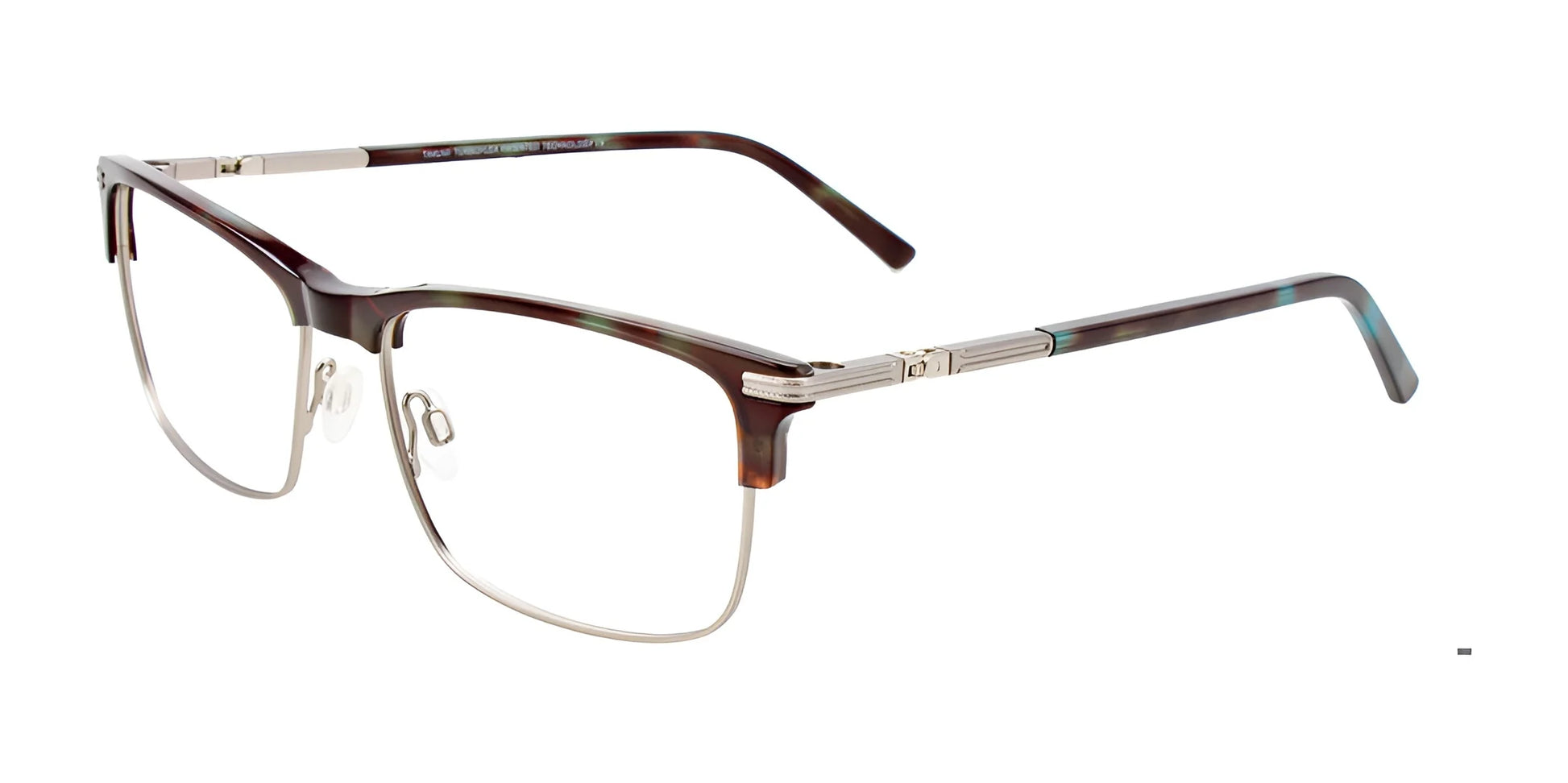 Takumi TK1152 Eyeglasses with Clip-on Sunglasses Demi Brown & Matt Steel